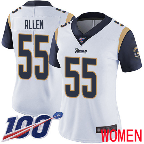 Los Angeles Rams Limited White Women Brian Allen Road Jersey NFL Football #55 100th Season Vapor Untouchable